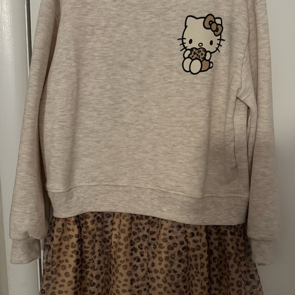 H&M Cream and Brown Kids Casual Dress